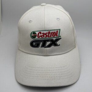 Castrol GTX Cat  Hat Fitted Small/Medium White Embroidered Logo GR45